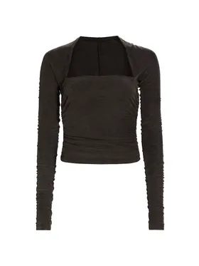 Women's Ruched Long-Sleeve...