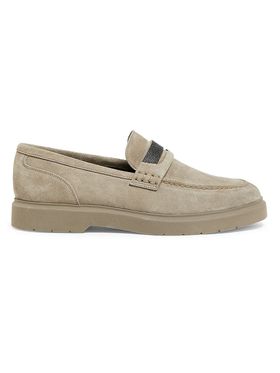 Women's Suede Penny Loafers -...