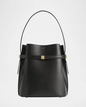 Belted Napa Leather Bucket Bag