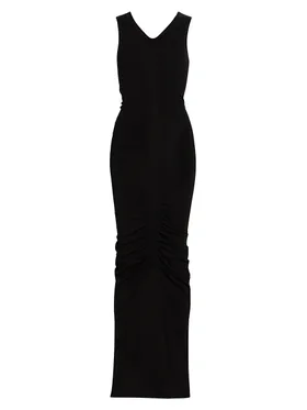 Women's Ruched V-Neck Maxi...