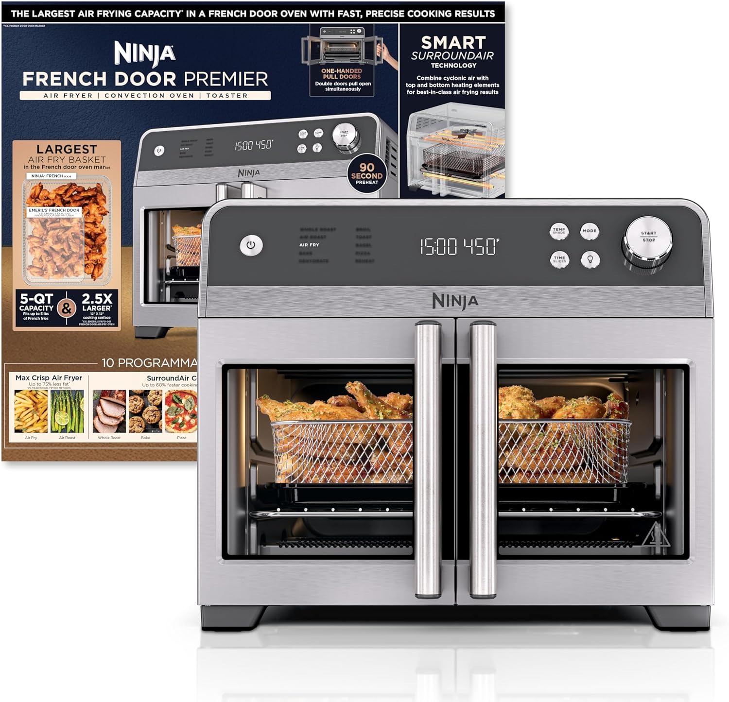 Ninja French Door Premier Air Fryer Convection Oven Toaster