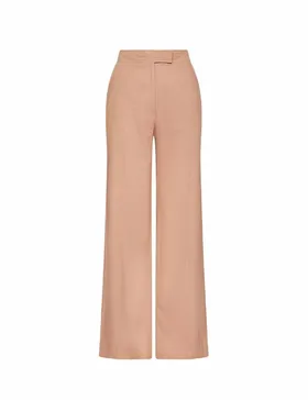 Fly Front Wide Leg Trouser